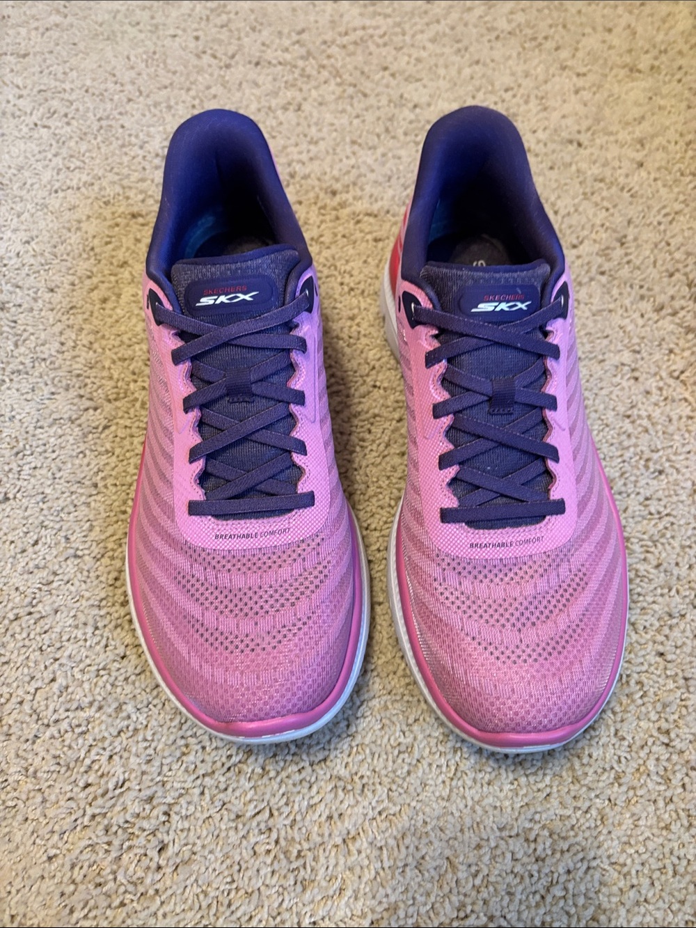 Skechers Women's Pink and Navy Athletic Sneakers